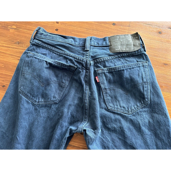 LEVIS 501 Button Fly Straight Leg, Black Label 32x30 Royal Blue, 100% Cotton - Picture 5 of 14